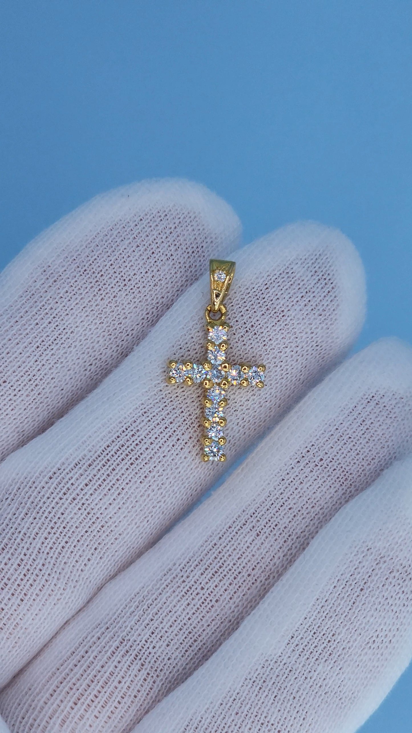 18k Yellow Gold Diamond Cross Pendant | 0.50ct VS-SI Natural Diamonds, F-G Color, Classic Design