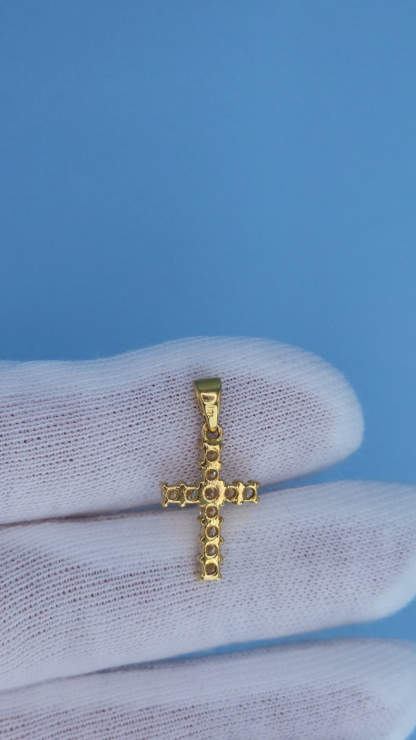 18k Yellow Gold Diamond Cross Pendant | 0.50ct VS-SI Natural Diamonds, F-G Color, Classic Design