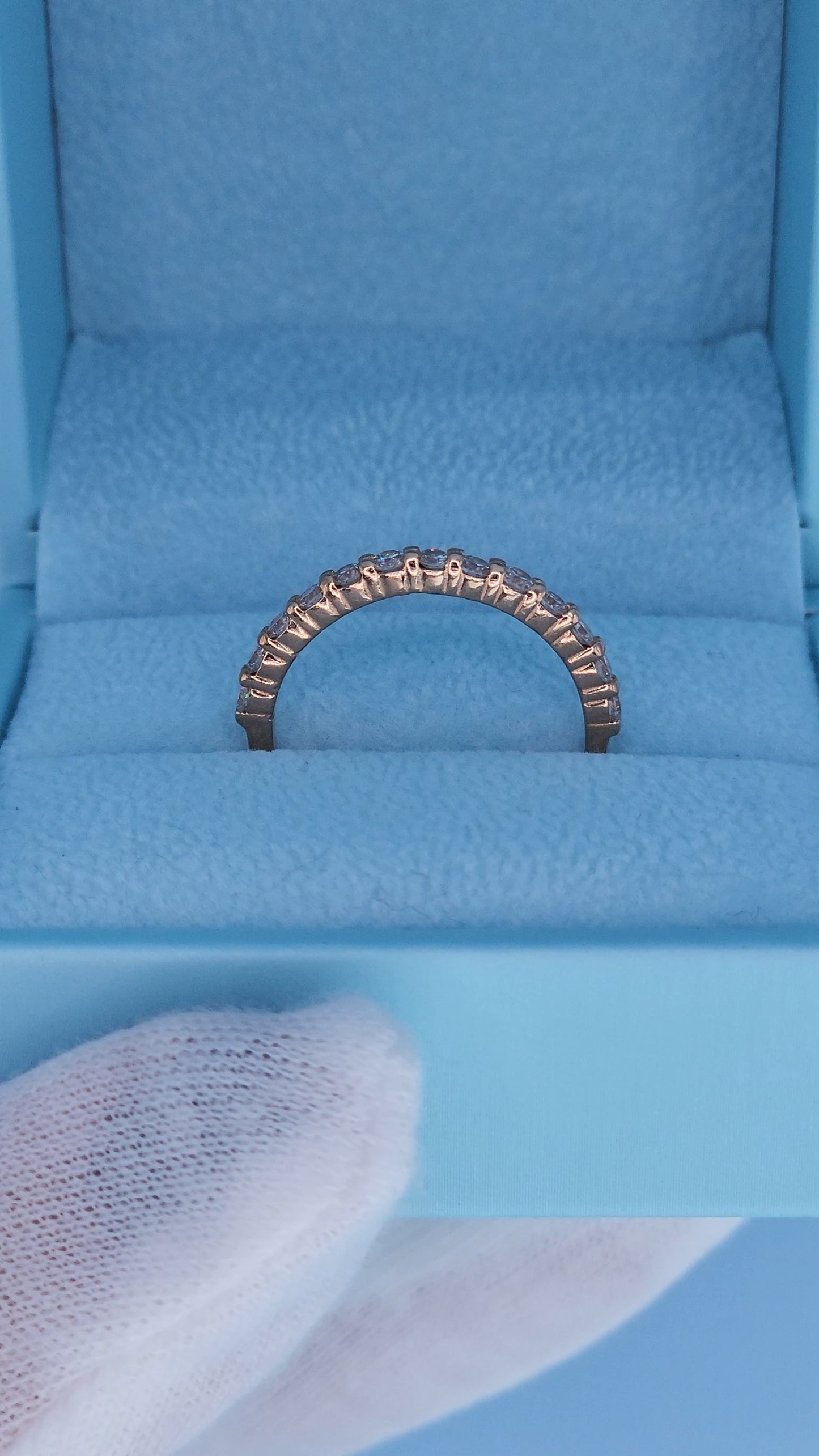 14k Rose Gold Half Eternity Diamond Band for Women – 0.75 Carat Natural Diamonds, Shared Prong Setting, Size 9.5, Elegant Wedding or Anniversary Ring