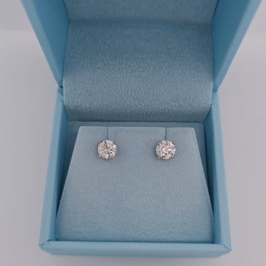 1.94 carat lab grown diamond studs