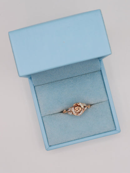 Enchanted Disney Belle Diamond Rose Ring in 10k Rose Gold