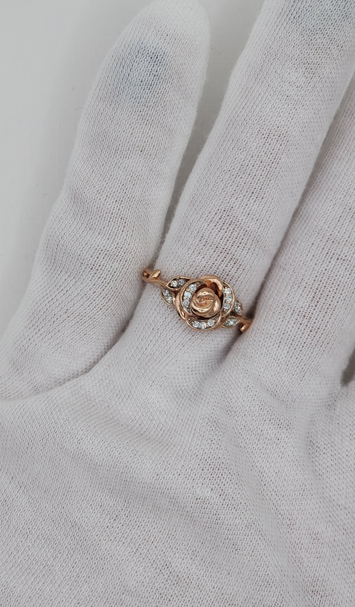 Enchanted Disney Belle Diamond Rose Ring in 10k Rose Gold