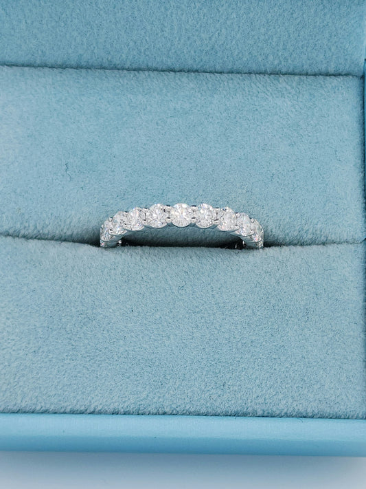 Three Quarter Diamond Wedding Anniversary Ring in 18k White Gold