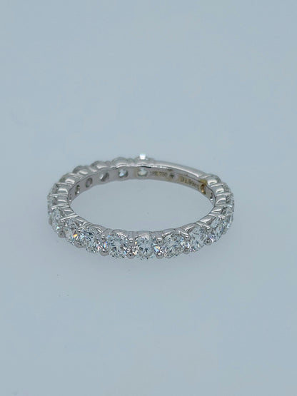 Three Quarter Diamond Wedding Anniversary Ring in 18k White Gold