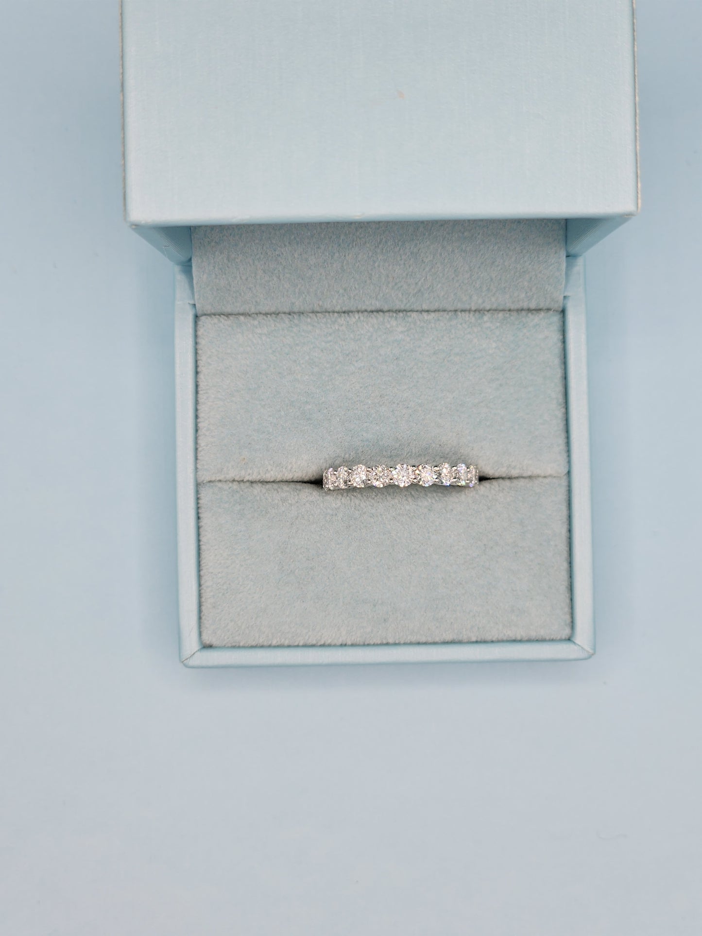 Three Quarter Diamond Wedding Anniversary Ring in 18k White Gold