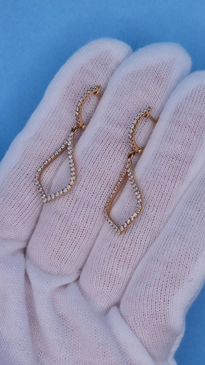 Odelia Diamond Drop Dangling Earrings in 18k Rose Gold