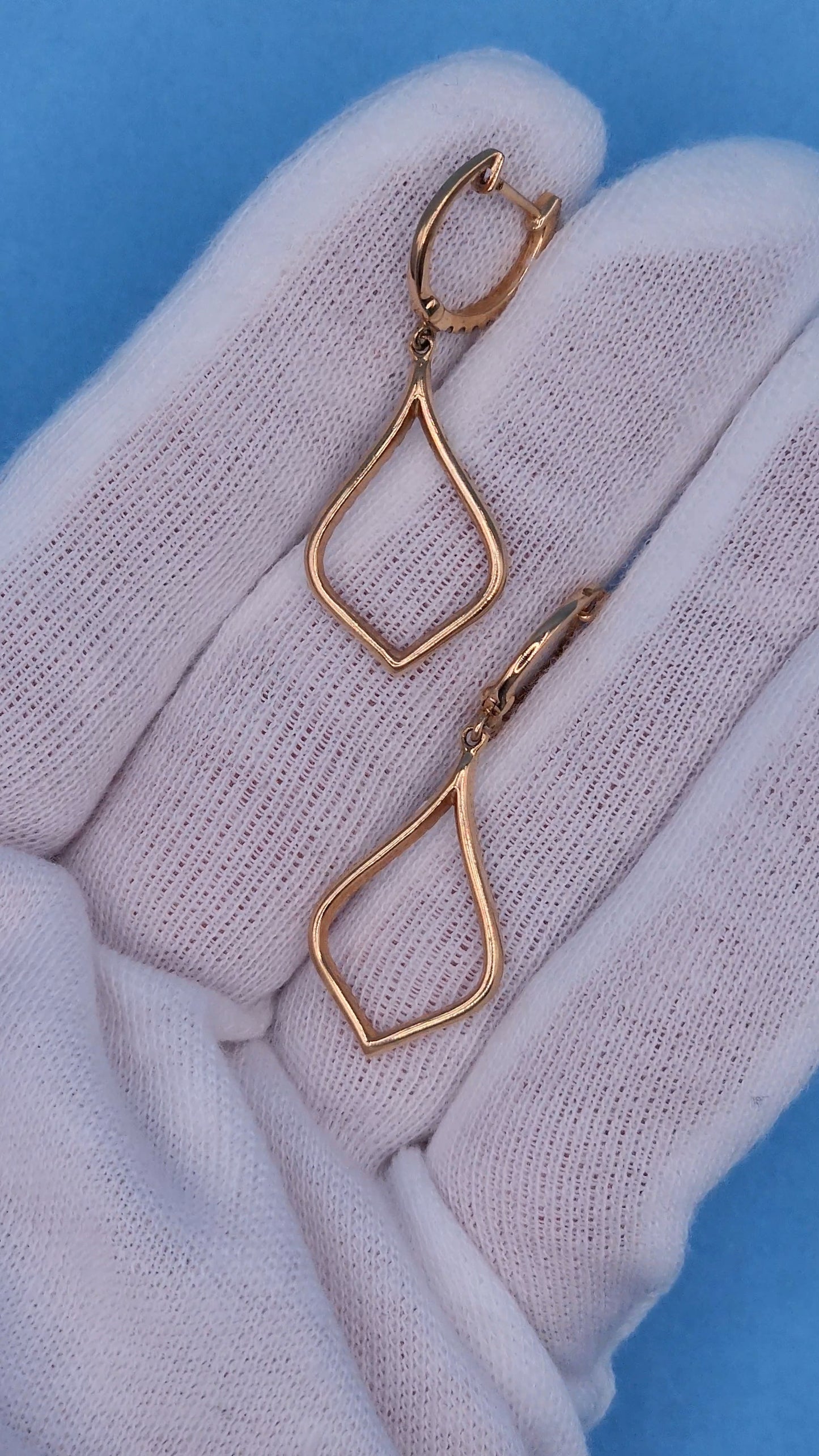 Odelia Diamond Drop Dangling Earrings in 18k Rose Gold