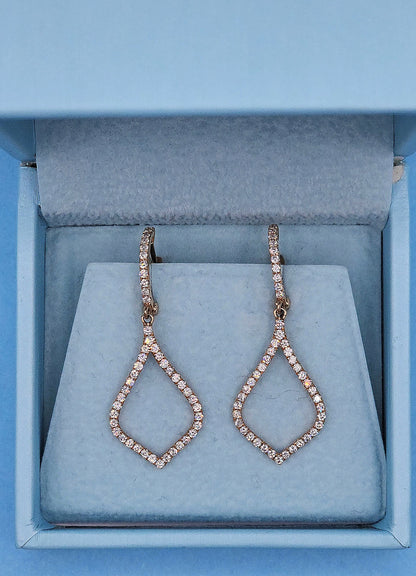 Odelia Diamond Drop Dangling Earrings in 18k Rose Gold