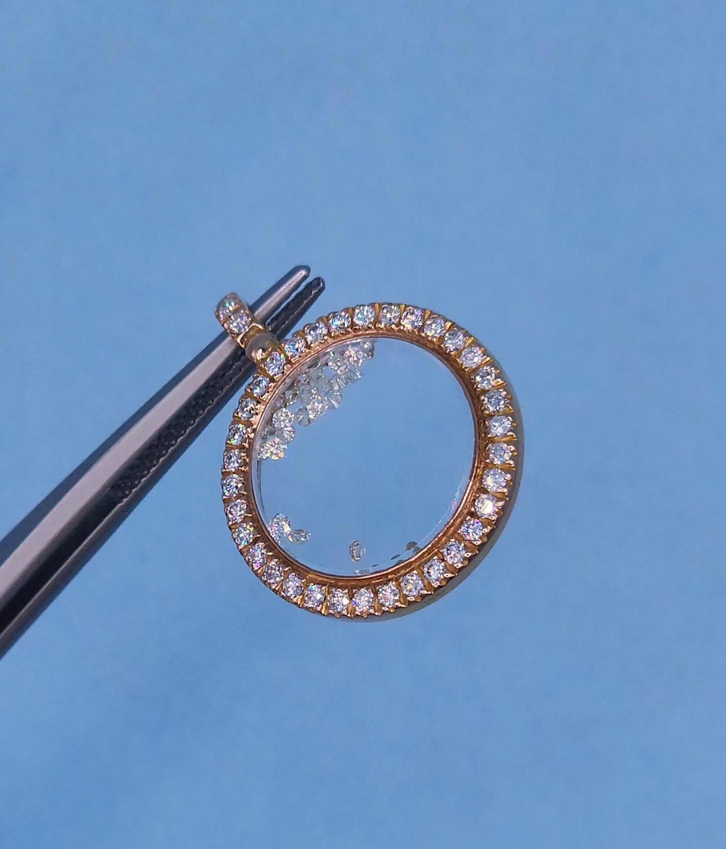 Kaleidoscope Design 0.80 ct Diamond Shaker Necklace in 18k Rose Gold