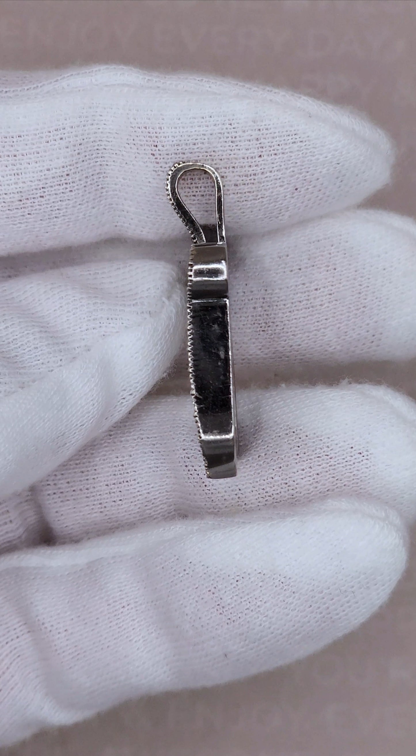 Men's Chai 1.3" Pendant with Natural Diamonds in Black Rhodium 14k Gold