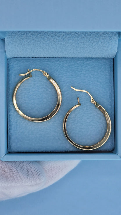 14k Yellow Gold Diamond Hoop Earrings - 1 Carat TW Channel Set, 1-Inch Diameter