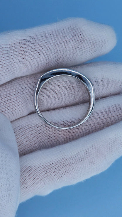 Men’s 14k White Gold Diamond Wedding Band – Two Row Modern Ring with 1 Carat Natural Diamonds