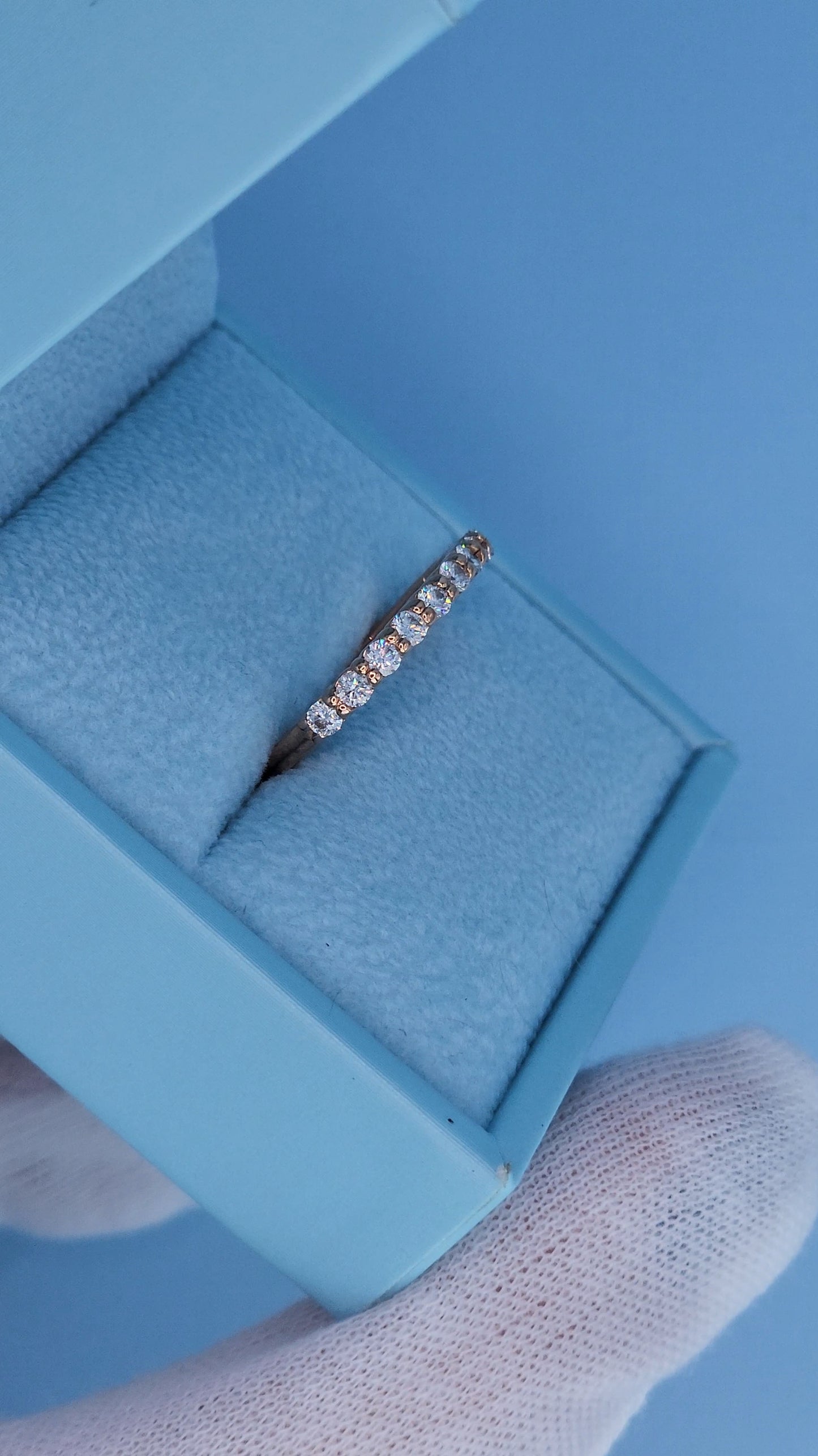 14k Rose Gold Half Eternity Diamond Band for Women – 0.75 Carat Natural Diamonds, Shared Prong Setting, Size 9.5, Elegant Wedding or Anniversary Ring