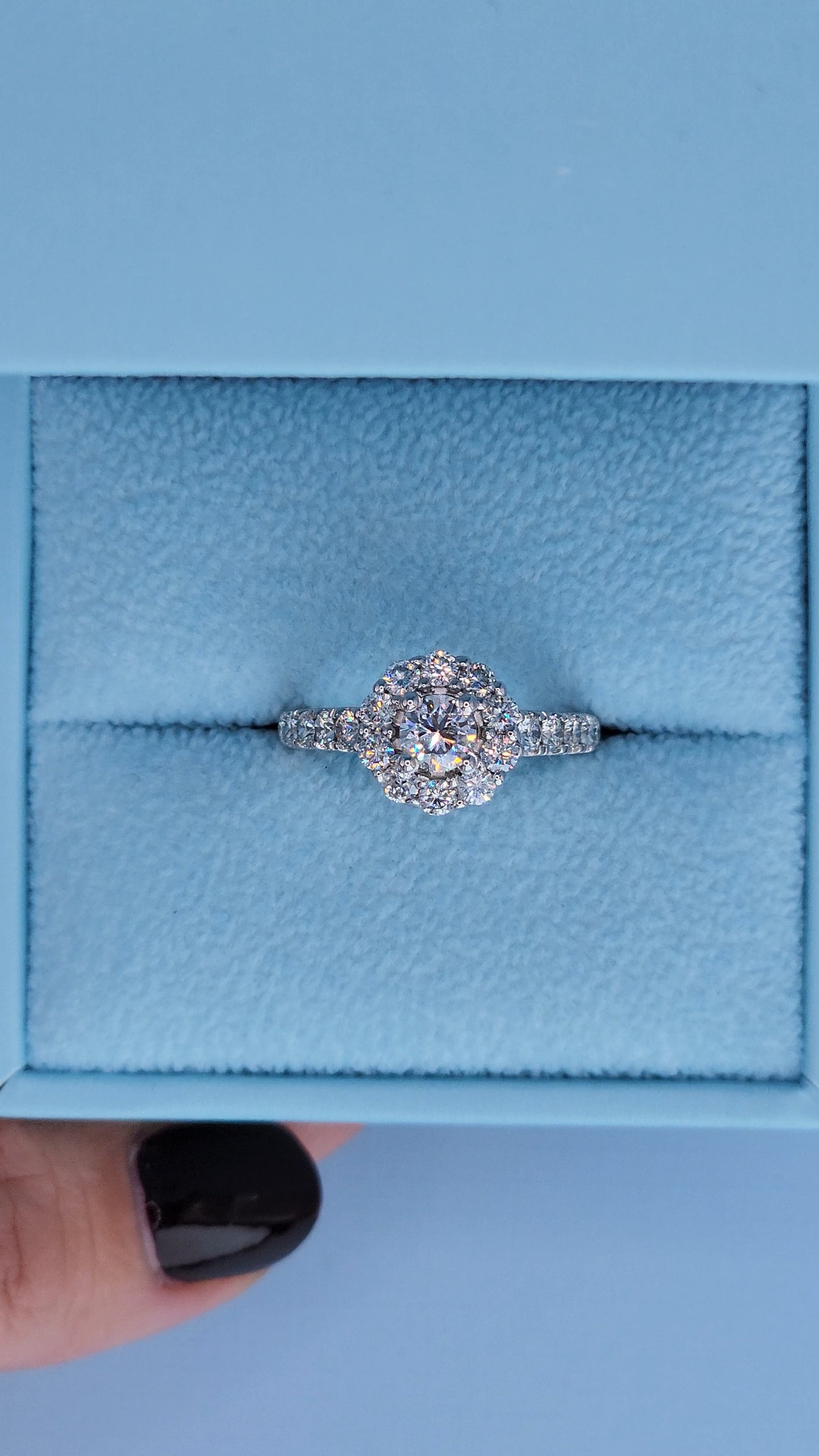 Diamond ring in a blue box 