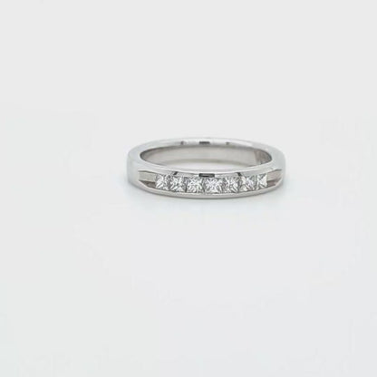 0.41 ct Natural Princess Cut Diamond Wedding/Anniversary Ring in 14k White Gold