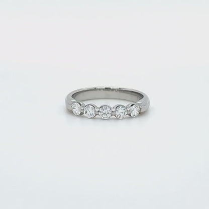 0.48 ct Floating Diamond Wedding Ring in Platinum