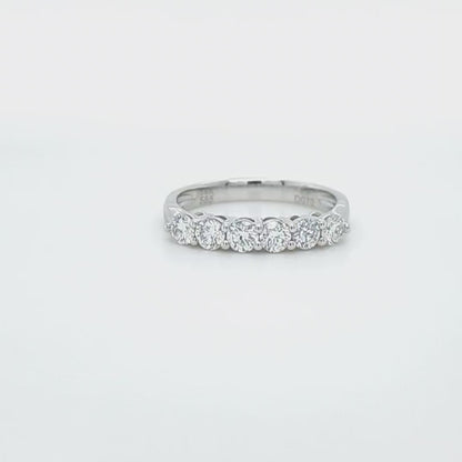 0.70 ct Round 6 Stone Natural Diamond Wedding Band in 14k White Gold