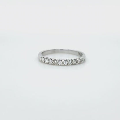 0.28 ct Round Natural Diamond Wedding Band 10 Stones in Platinum