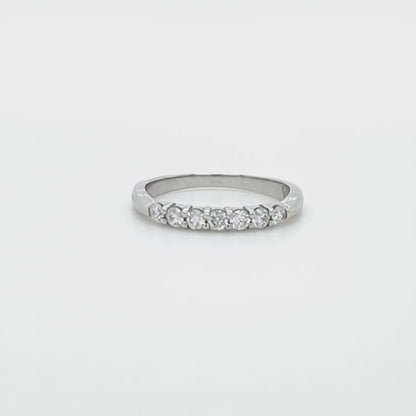 0.34 ct Round 7 Stone Natural Diamond Wedding Band in 14k White Gold